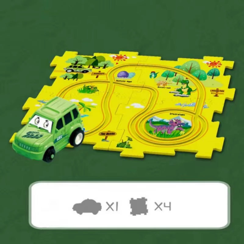 Flexible Railway Track Rail Car Puzzel Toy DIY Assemble Jigsaw Parent-Child Interaction Toy Electric Track Car Puzzle Toys Gifts
