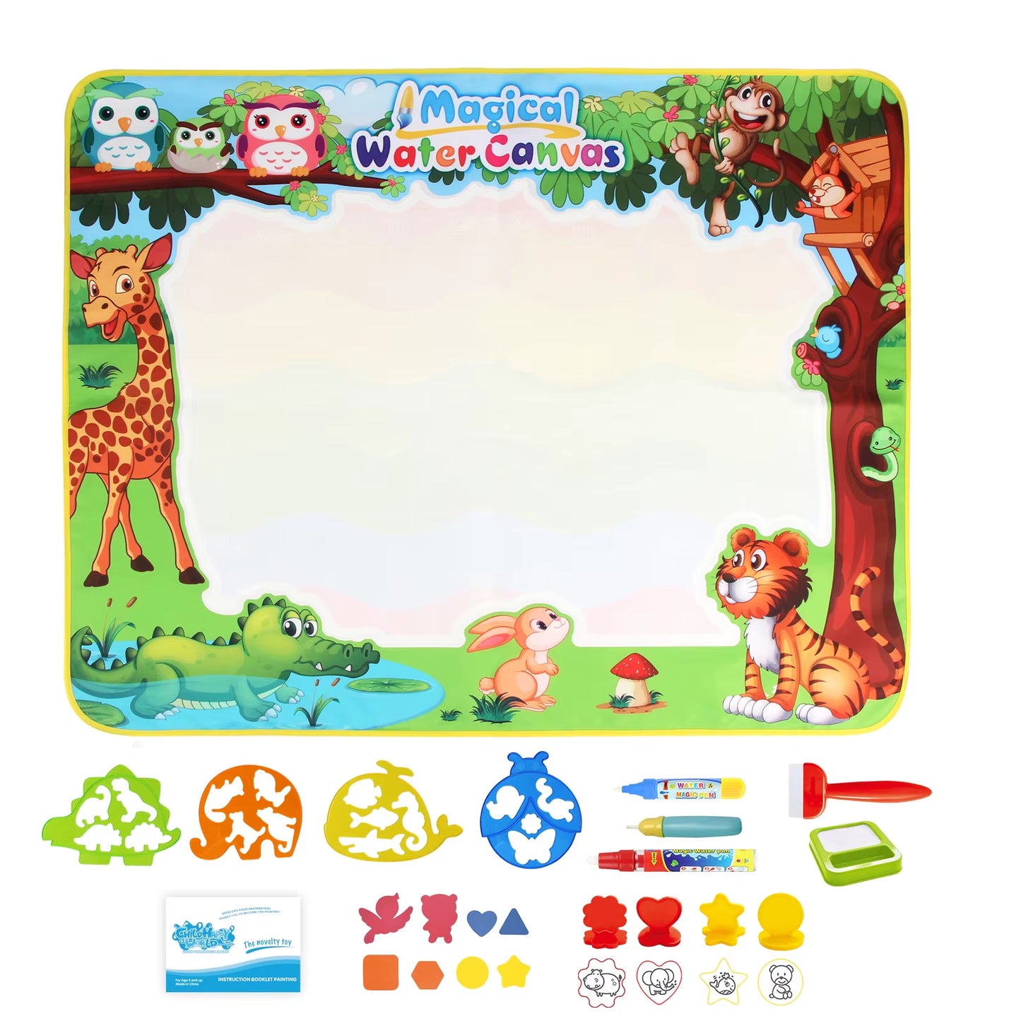 100X80Cm Magic Water Drawing Mat Coloring Doodle with Reusable Magic Pens Montessori Painting Board Educational Toys Kids Gifts