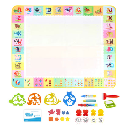 100X80Cm Magic Water Drawing Mat Coloring Doodle with Reusable Magic Pens Montessori Painting Board Educational Toys Kids Gifts