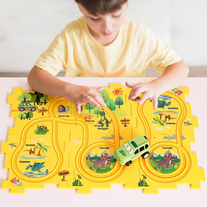 Flexible Railway Track Rail Car Puzzel Toy DIY Assemble Jigsaw Parent-Child Interaction Toy Electric Track Car Puzzle Toys Gifts